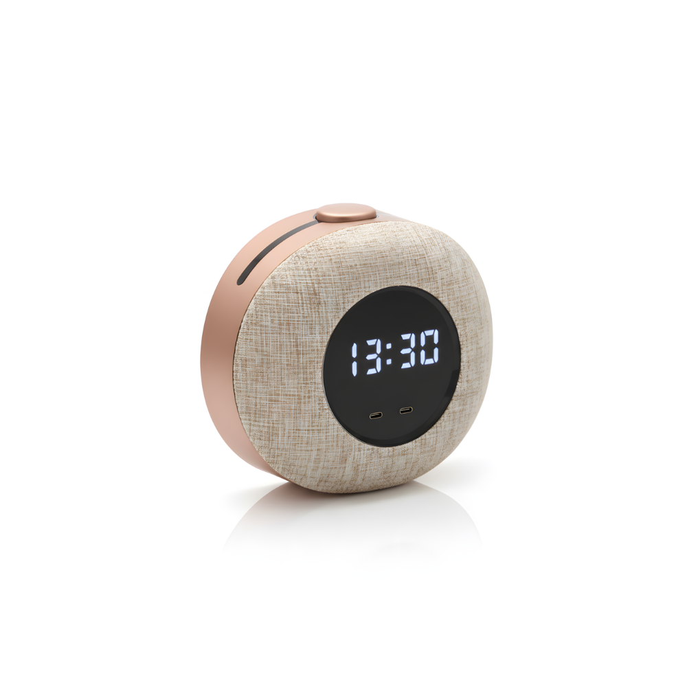 LovoUK Bluetooth Alarm Clock with FM Radio, Dual Type-C Fast Charging, USB Port & Ambient Night Light