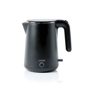 LovoUK 1L Matte Black Stainless Steel Electric Kettle – 1000W