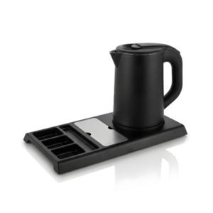 LovoUK 0.8L Matte Black Electric Kettle with Tray – 1200W Stainless Steel