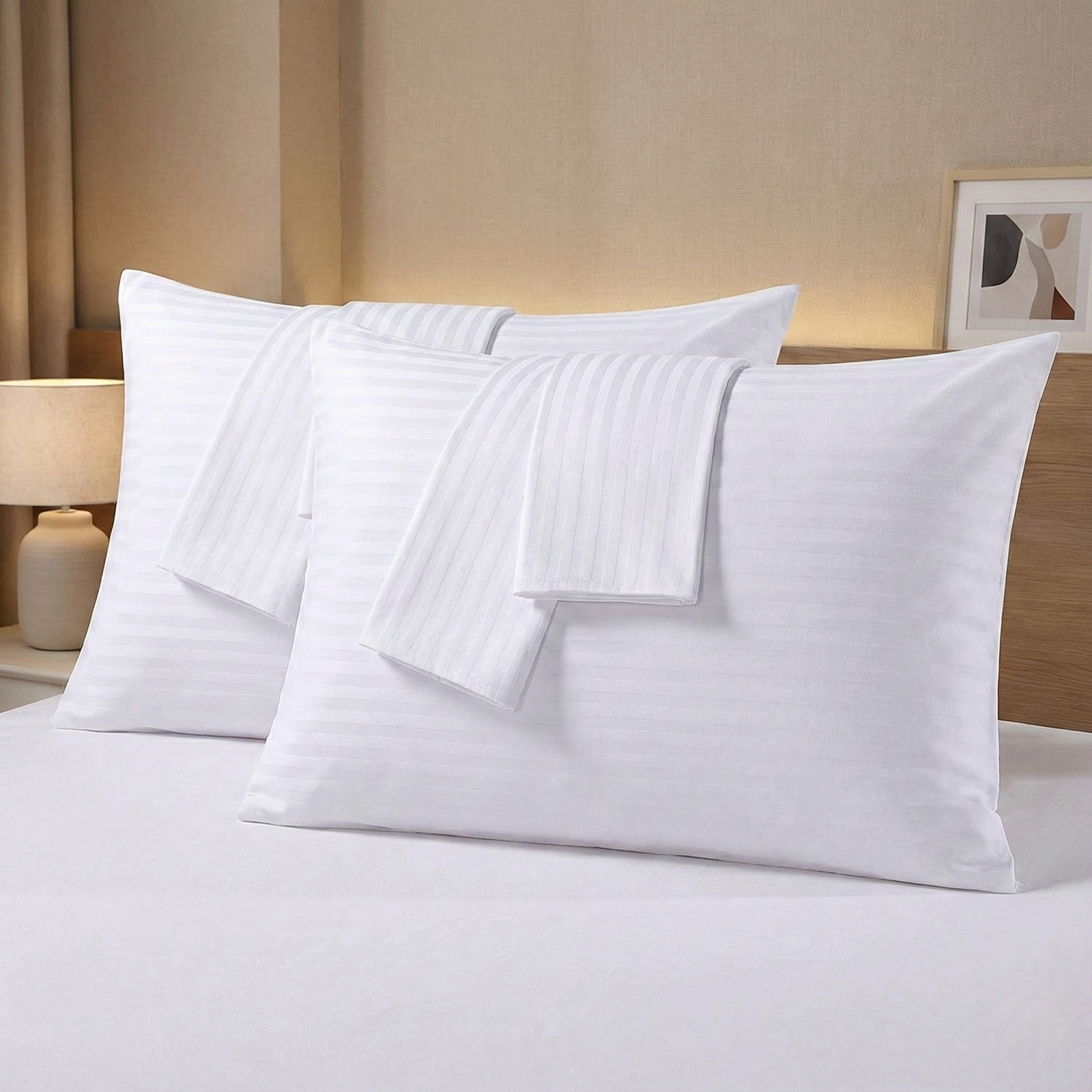 Pillow Case – 1cm Stripe, 53x75 cm (300TC, 100% Cotton, iLinen)